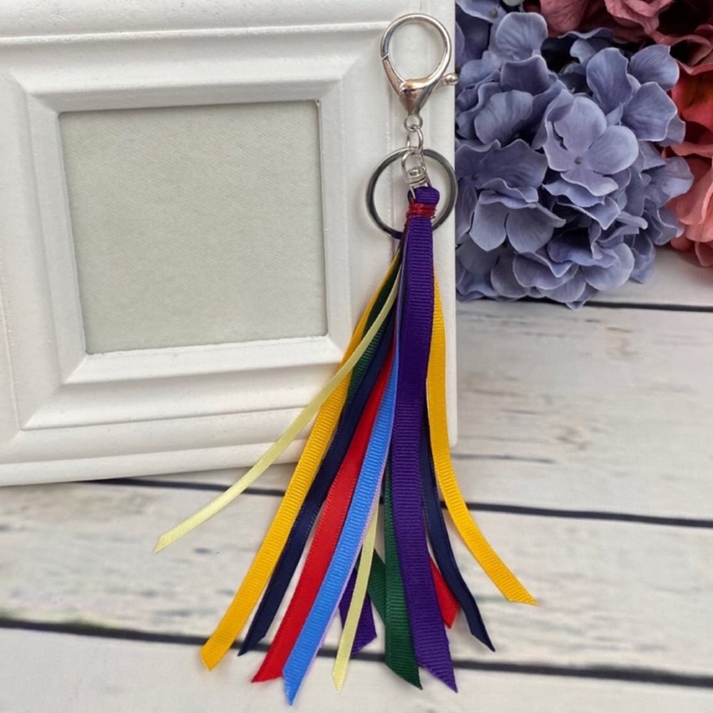 🏳️‍🌈Rainbow Ribbon Tassel Keychain Charm